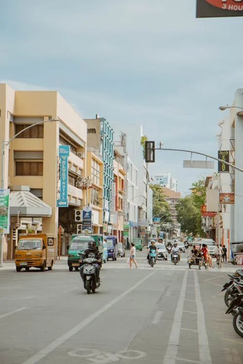 Bustling commercial street in Davao City
